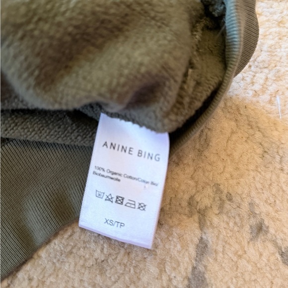 Anine Bing Cody Sweatshirt Vintage Bing in Washed Dusty Olive - Picture 5 of 7
